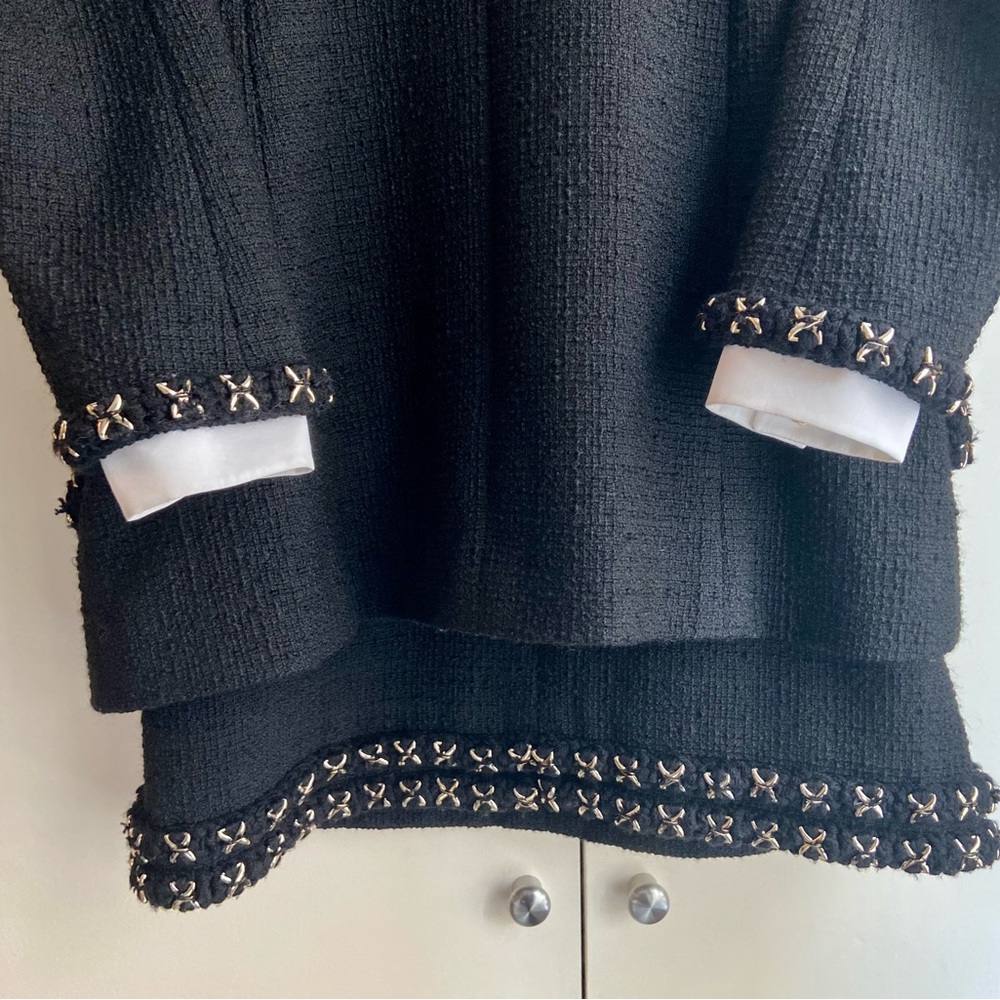 Chanel Black Blazer and Dress Set with Metallic Embellishments - Picture 11 of 16